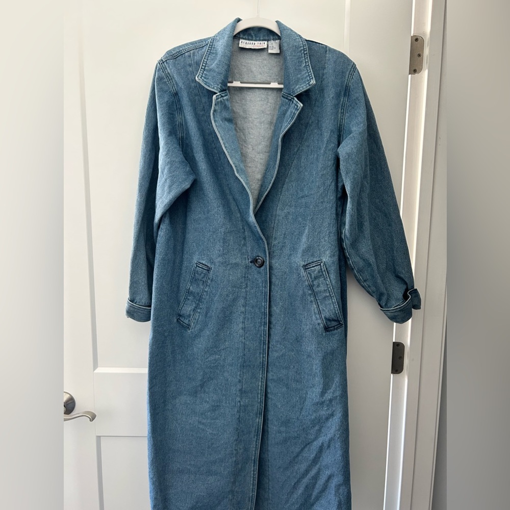 Denim trench coat